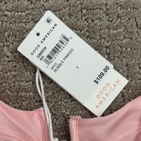 NWT Good American Pink Satin Bodysuit, Size 1 (small) - Picture 2 of 3